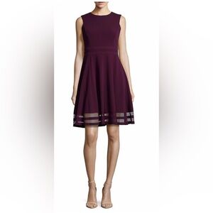 Calvin Klein Women's Illusion Trim Fit & Flare Dress